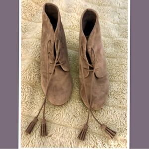 Dr Scholls Be Energized Shoes Women's Tan Laces Wedge Heels Shoes